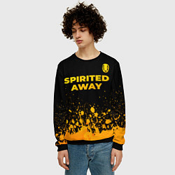 Свитшот мужской Spirited Away - gold gradient: символ сверху, цвет: 3D-черный — фото 2