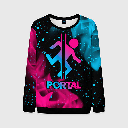 Мужской свитшот Portal - neon gradient / 3D-Черный – фото 1