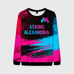 Мужской свитшот Asking Alexandria - neon gradient: символ сверху
