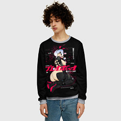 Свитшот мужской Nier automata waifu, цвет: 3D-меланж — фото 2