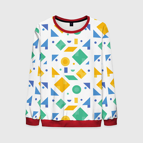 Мужской свитшот Funny geometry / 3D-Красный – фото 1