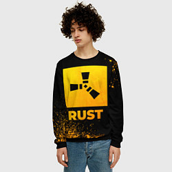 Свитшот мужской Rust - gold gradient, цвет: 3D-черный — фото 2