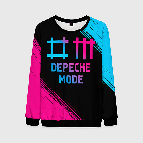 Мужской свитшот Depeche Mode - neon gradient / 3D-Черный – фото 1