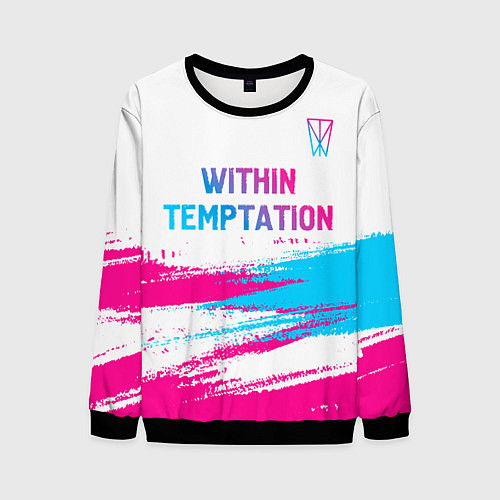 Мужской свитшот Within Temptation neon gradient style: символ свер / 3D-Черный – фото 1