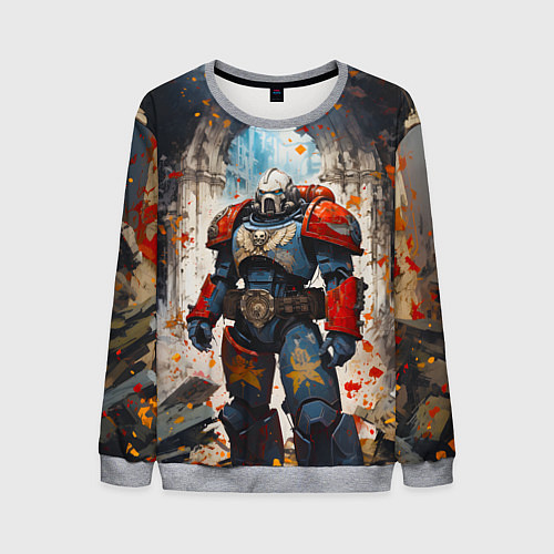 Мужской свитшот Космодесант - Warhammer 40k / 3D-Меланж – фото 1