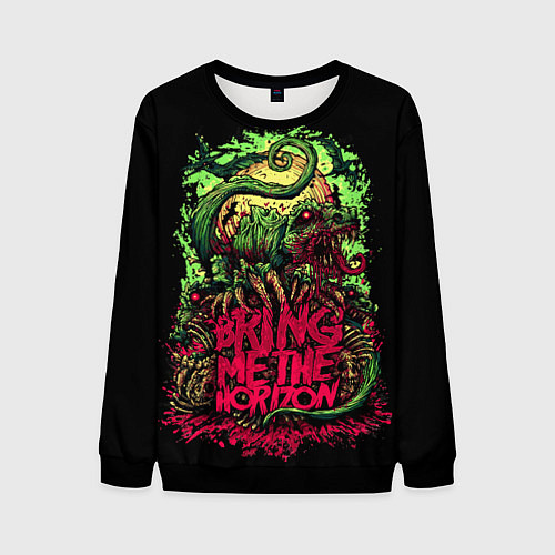 Мужской свитшот Bring me the horizon dinosaurs / 3D-Черный – фото 1