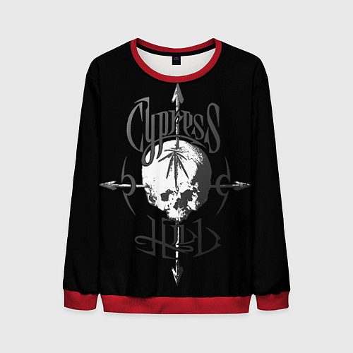 Мужской свитшот Cypress hill - arrows skull / 3D-Красный – фото 1