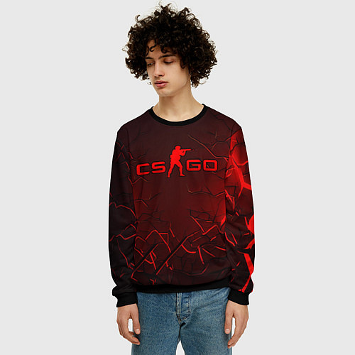 Мужской свитшот CSGO logo dark red / 3D-Черный – фото 3