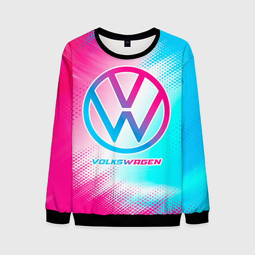 Мужской свитшот Volkswagen neon gradient style / 3D-Черный – фото 1