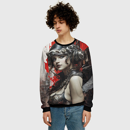 Мужской свитшот Охотница за беглецами / 3D-Черный – фото 3