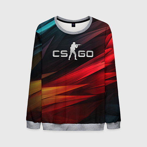 Мужской свитшот CS GO dark abstract logo / 3D-Меланж – фото 1
