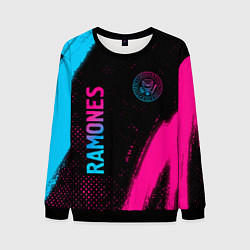 Мужской свитшот Ramones - neon gradient: надпись, символ