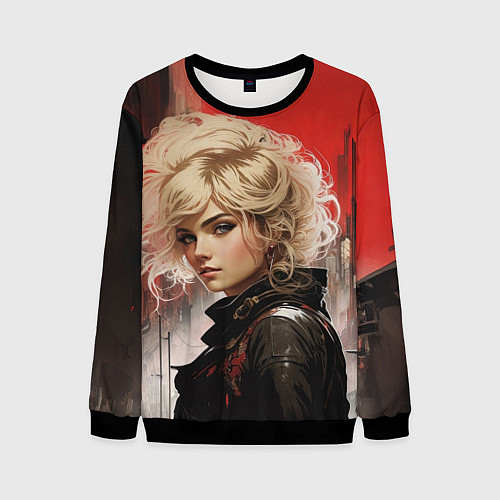 Мужской свитшот Смотрящая за районом / 3D-Черный – фото 1