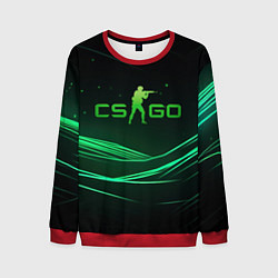 Свитшот мужской CS GO green logo, цвет: 3D-красный
