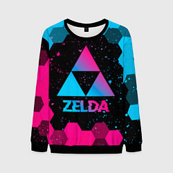 Свитшот мужской Zelda - neon gradient, цвет: 3D-черный