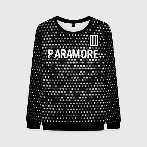 Мужской свитшот Paramore glitch на темном фоне: символ сверху / 3D-Черный – фото 1