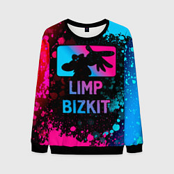 Свитшот мужской Limp Bizkit - neon gradient, цвет: 3D-черный