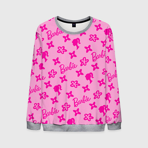 Мужской свитшот Барби паттерн розовый / 3D-Меланж – фото 1