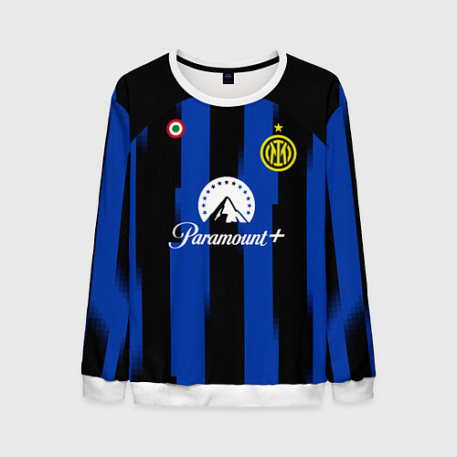 Мужской свитшот ФК Интер форма 2324 домашняя / 3D-Белый – фото 1