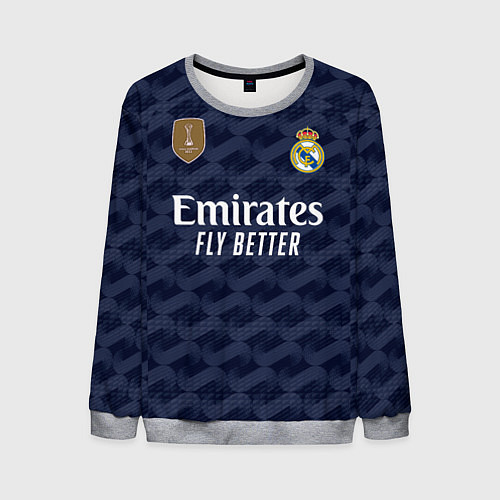 Мужской свитшот ФК Реал Мадрид форма 2324 гостевая / 3D-Меланж – фото 1
