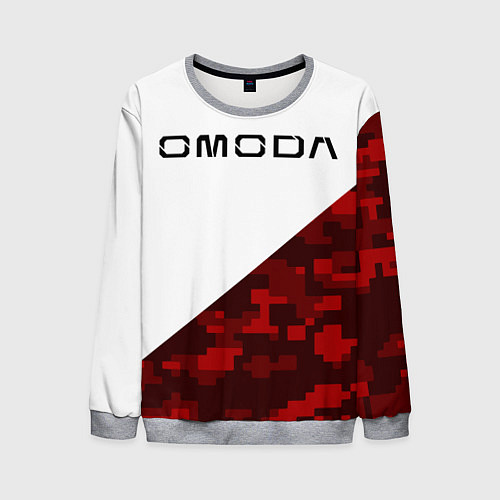 Мужской свитшот Omoda red white / 3D-Меланж – фото 1