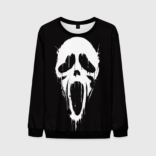 Мужской свитшот Лицо призрака / 3D-Черный – фото 1