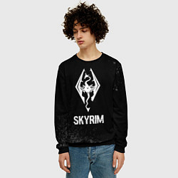 Свитшот мужской Skyrim glitch на темном фоне, цвет: 3D-черный — фото 2