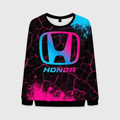 Мужской свитшот Honda - neon gradient / 3D-Черный – фото 1