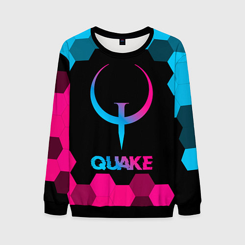 Мужской свитшот Quake - neon gradient / 3D-Черный – фото 1