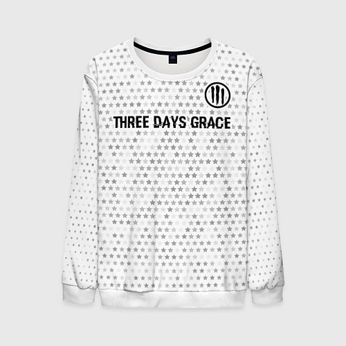 Мужской свитшот Three Days Grace glitch на светлом фоне: символ св / 3D-Белый – фото 1
