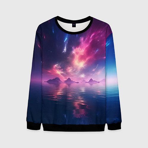 Мужской свитшот Space and islands / 3D-Черный – фото 1