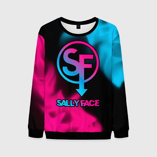 Мужской свитшот Sally Face - neon gradient / 3D-Черный – фото 1