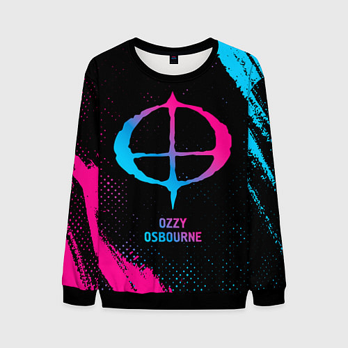 Мужской свитшот Ozzy Osbourne - neon gradient / 3D-Черный – фото 1