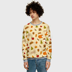 Свитшот мужской Паттерн - осень, цвет: 3D-меланж — фото 2