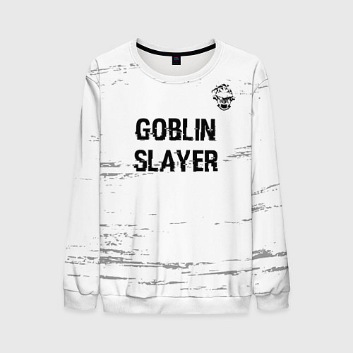Мужской свитшот Goblin Slayer glitch на светлом фоне: символ сверх / 3D-Белый – фото 1