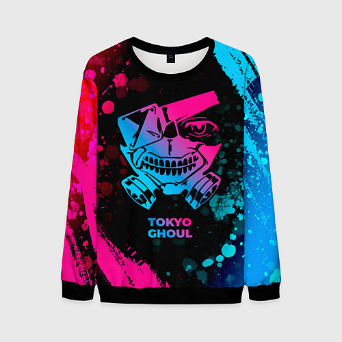 Мужской свитшот Tokyo Ghoul - neon gradient / 3D-Черный – фото 1