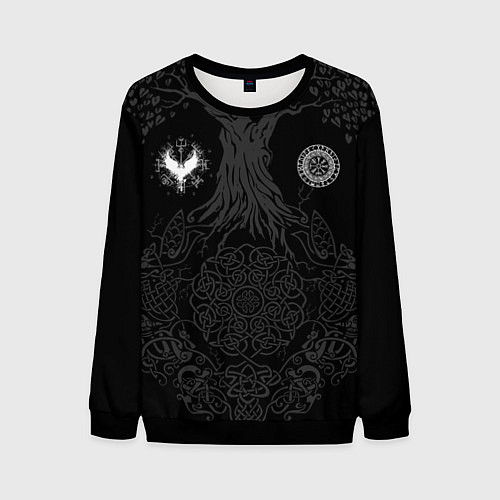 Мужской свитшот Руническая / 3D-Черный – фото 1