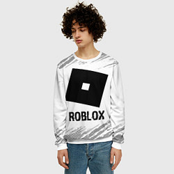 Свитшот мужской Roblox glitch на светлом фоне, цвет: 3D-белый — фото 2