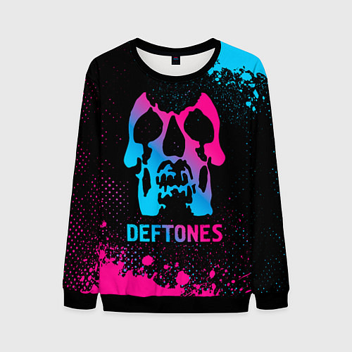 Мужской свитшот Deftones - neon gradient / 3D-Черный – фото 1