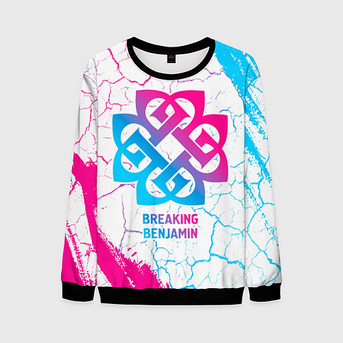 Мужской свитшот Breaking Benjamin neon gradient style / 3D-Черный – фото 1