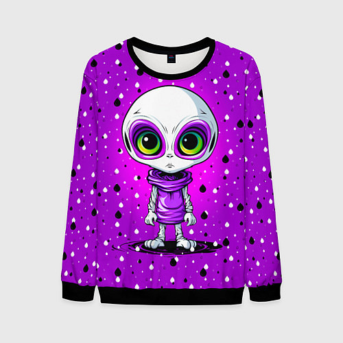 Мужской свитшот Alien - purple color / 3D-Черный – фото 1