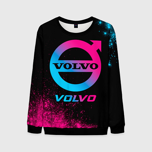 Мужской свитшот Volvo - neon gradient / 3D-Черный – фото 1