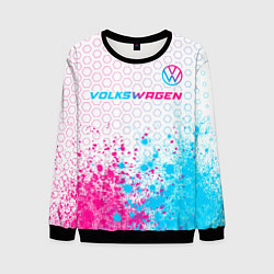 Мужской свитшот Volkswagen neon gradient style: символ сверху