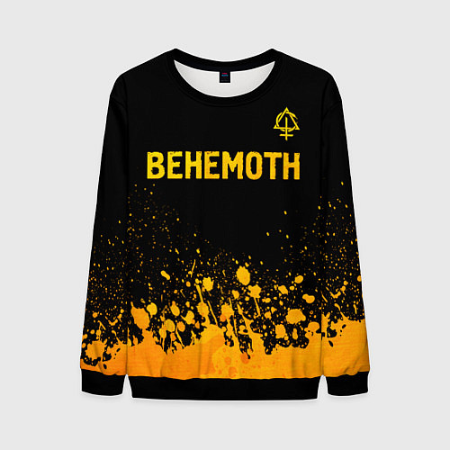 Мужской свитшот Behemoth - gold gradient: символ сверху / 3D-Черный – фото 1