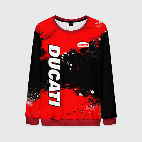 Мужской свитшот Ducati - красная униформа с красками / 3D-Красный – фото 1