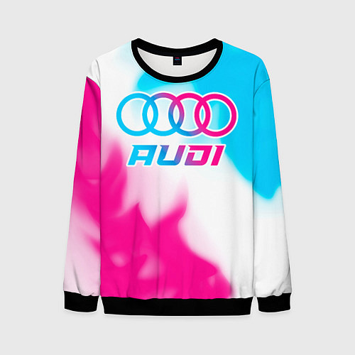 Мужской свитшот Audi neon gradient style / 3D-Черный – фото 1