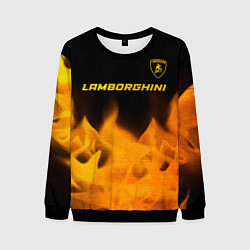 Свитшот мужской Lamborghini - gold gradient: символ сверху, цвет: 3D-черный