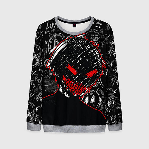 Мужской свитшот Токийский гуль - Dead inside mood / 3D-Меланж – фото 1