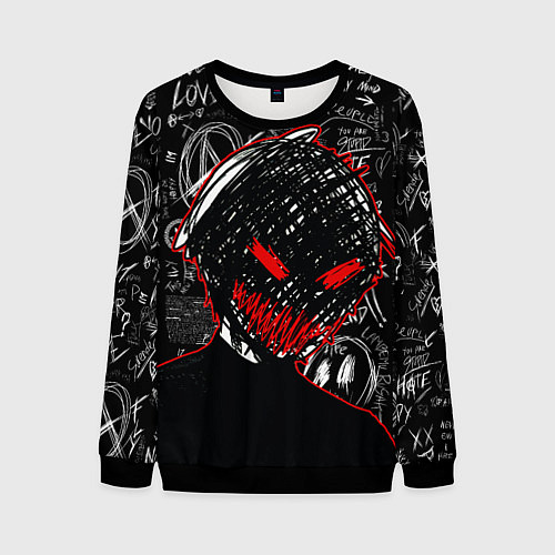 Мужской свитшот Токийский гуль - Dead inside mood / 3D-Черный – фото 1