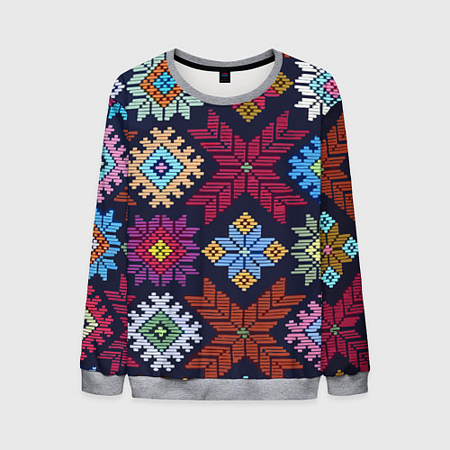 Мужской свитшот Орнамент удмуртский / 3D-Меланж – фото 1